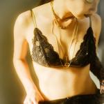 ノンワイヤーロングブラ<br>ツイストブラック<br>M/L展開11